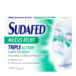 Sudafed Mucus Relief Triple Action -Tablets Pack of 16